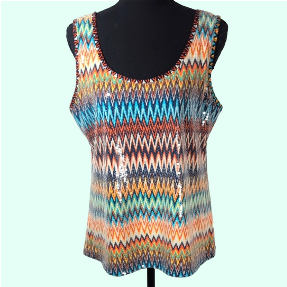 Multicolor Zigzag Patterned Women's Top